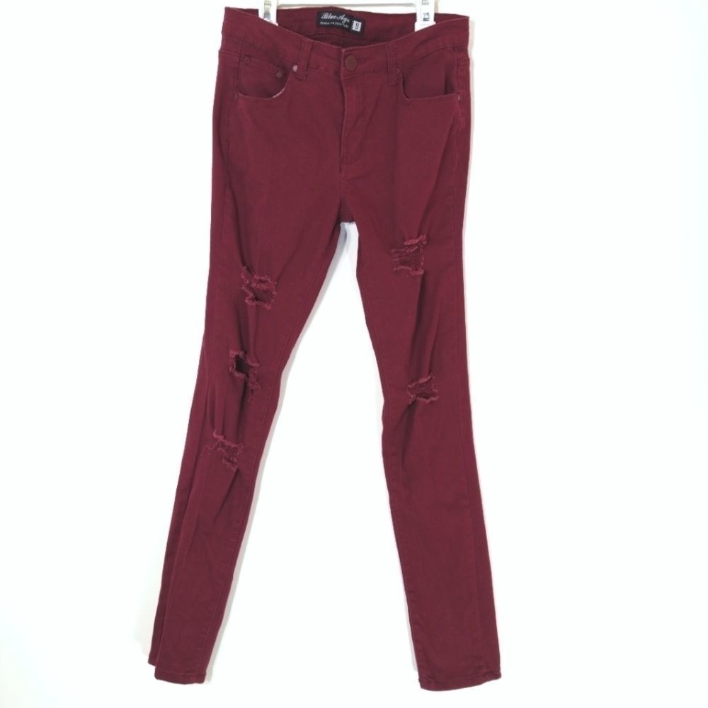 Blue Age Red Distressed Jeans Juinors Size 9